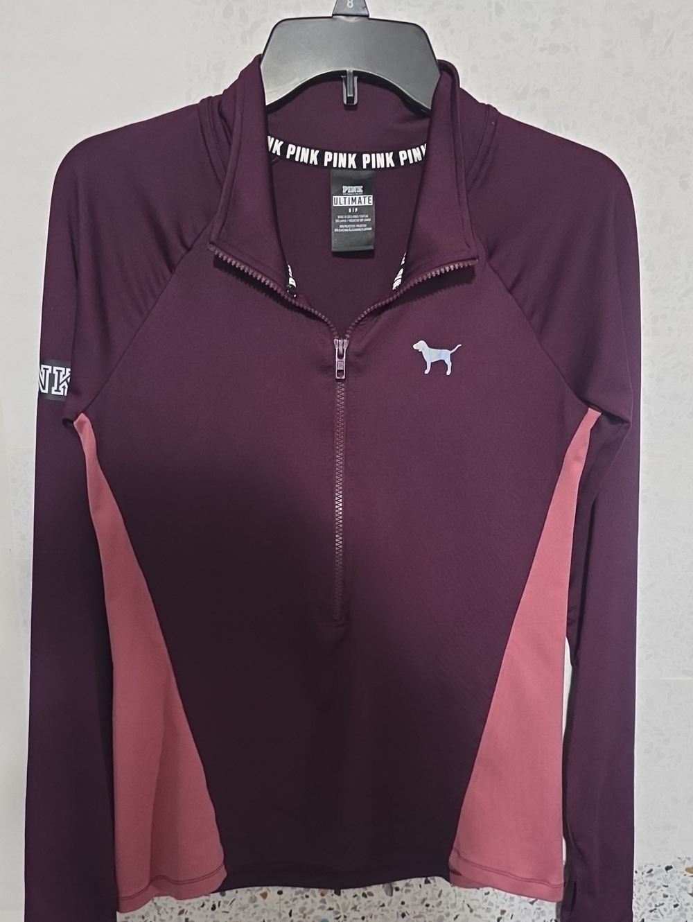 PINK Victoria's Secret Plum & Dusty Rose Half-Zip Pullover